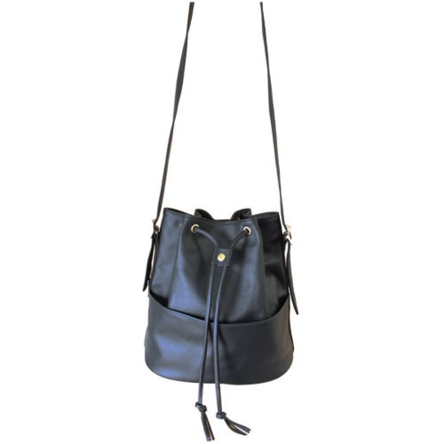 Black Leather Bucket Bag - Marlborough of England